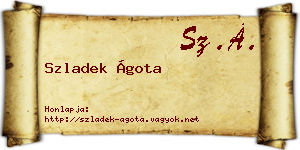 Szladek Ágota névjegykártya